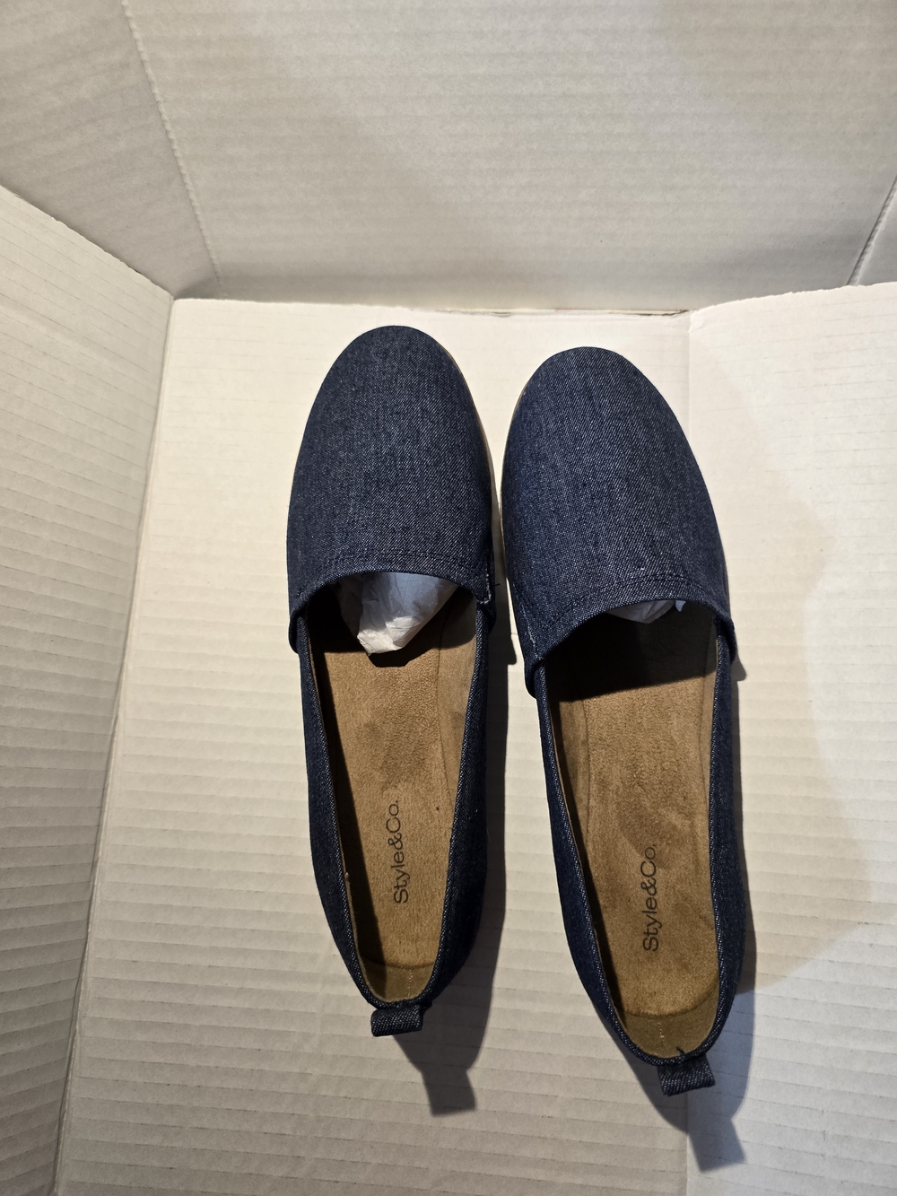 Style & Co Denim Slip On Flats Size 10 Casual Comfort Shoes NWT - Picture 10 of 10